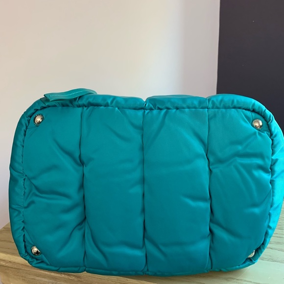 Authentic Prada Puffy Turquoise tote with crossbody strap - Picture 14 of 16
